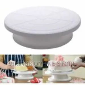 Turntable Rotating Anti-Skid Cake Decorating Stand,White