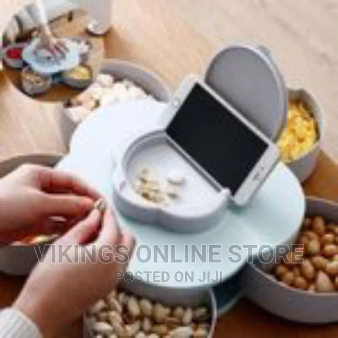 Candy Box Serving Rotating Tray Storage With Phone Stand,