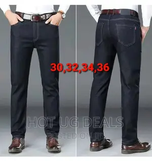 Men's Casual Straight Jeans Trouser - Black