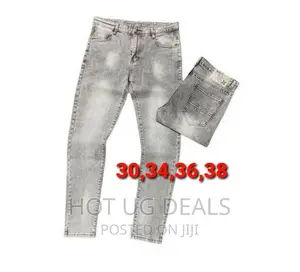 Men's Designer Skinny Jeans Trousers - Grey