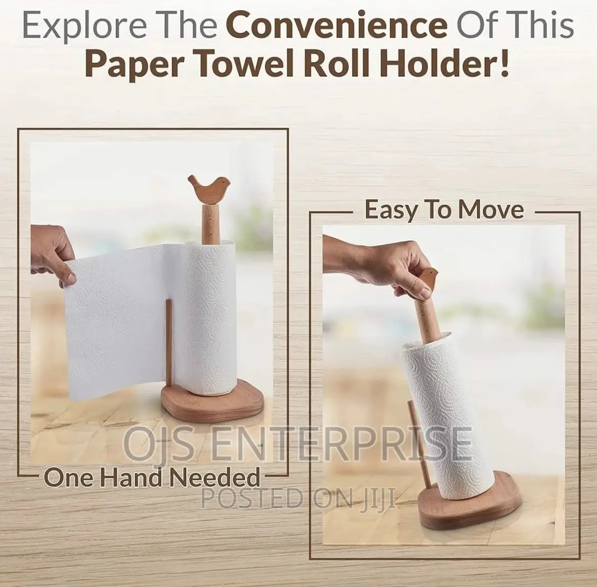 Wood Paper Towel Holder