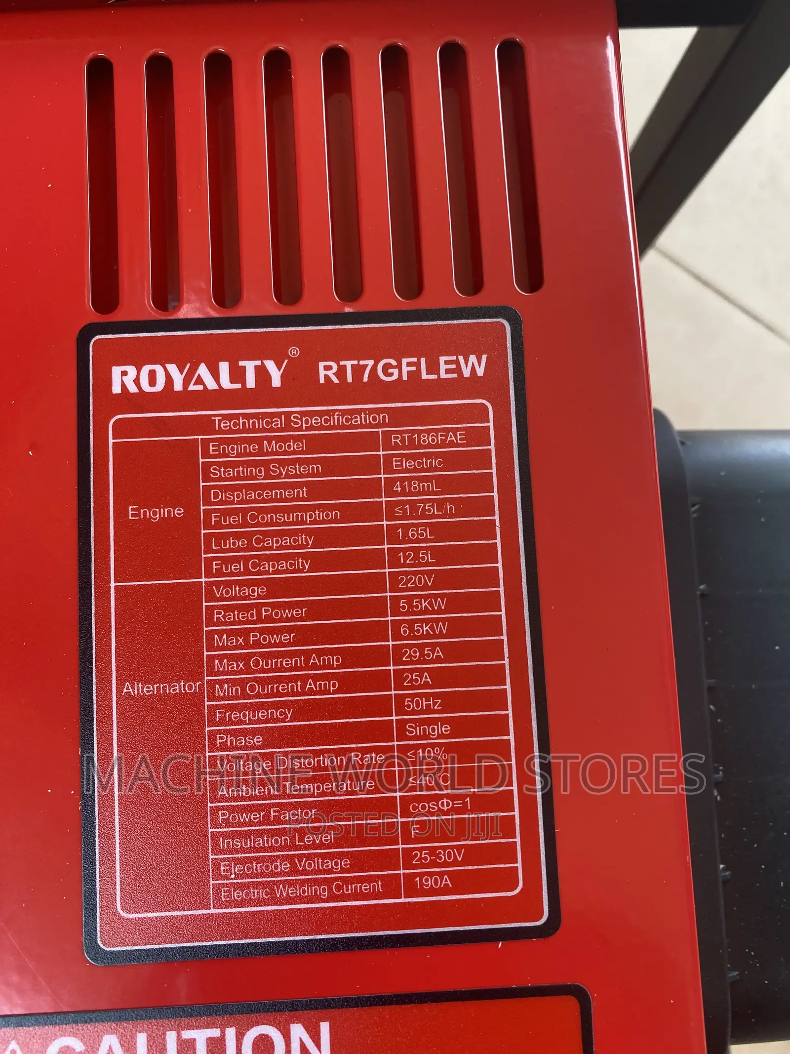 Generator Diesel 6.5kva (Royalty)