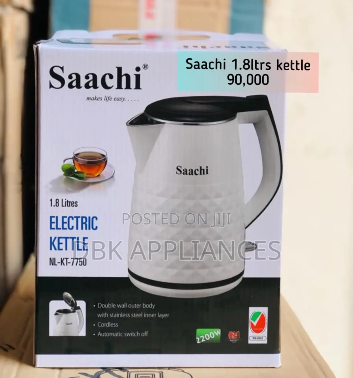 Saachi 1.8l Electric Kettle Original 2yr Warranty