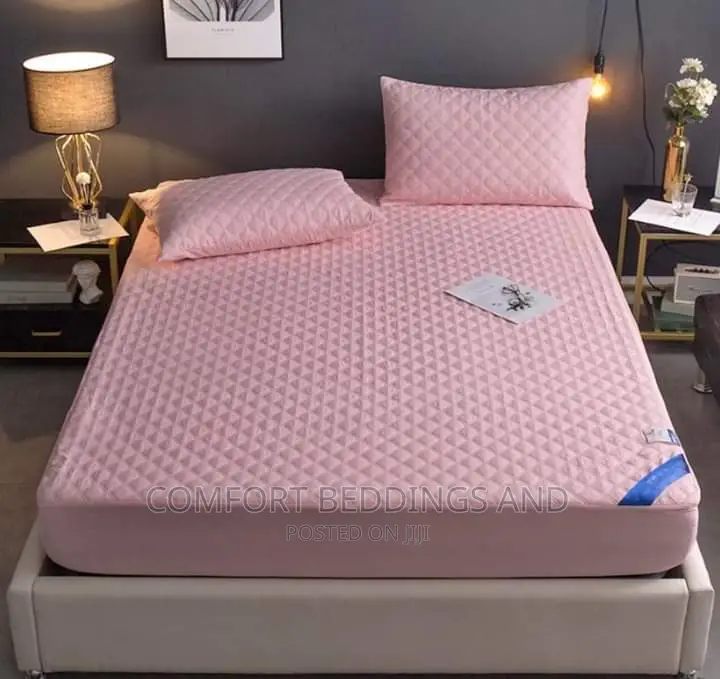 Quilted Waterproof Mattress Protector Pink