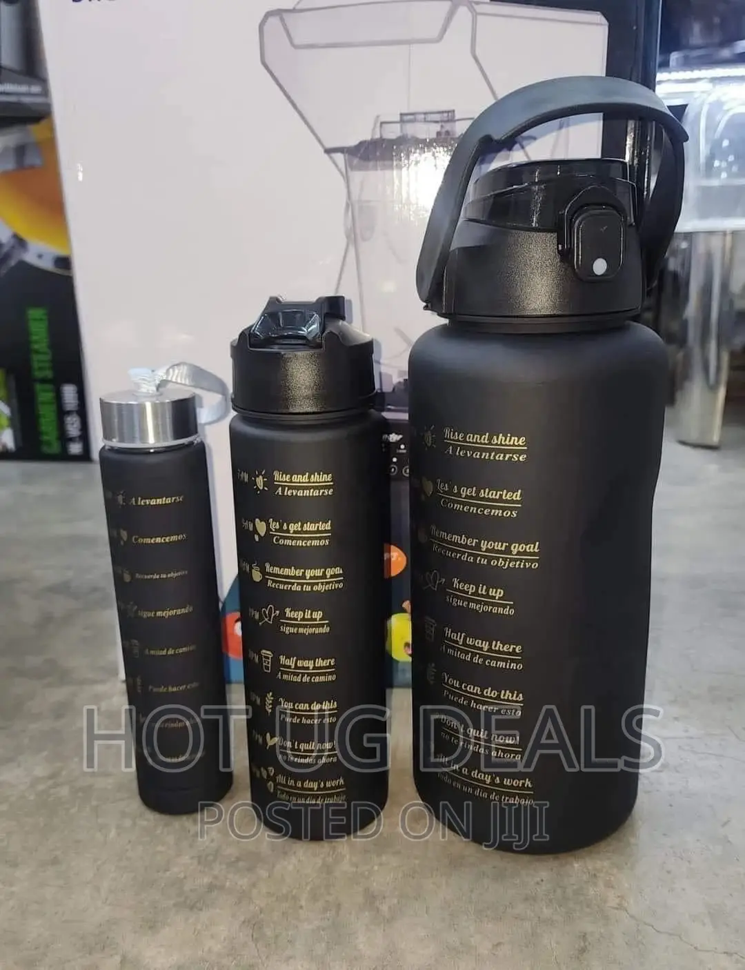 3pcs Plastic Water Bottle. 2L, 300ml, 900ml. With Marked