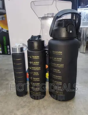 3pcs Plastic Water Bottle. 2L, 300ml, 900ml. With Marked