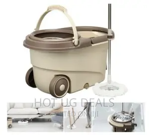 360 Detachable Mop Bucket Set With Wheels Spin Head Noozle