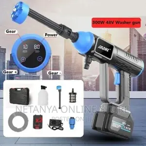 Portable Cordless Car Washer Gun With 6 Nozzles