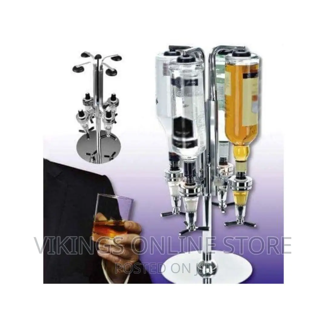 Bar Home Bar Butler 4 Shot Dispenser - Silver