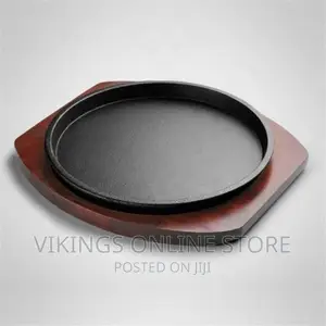 Cast Iron Oval Steak Plate Pan BBQ Grill Platter Dish