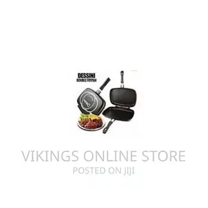 36cm Non Stick Casting Double Grill Pan - Black