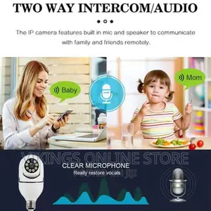 Bulb Light Camera CCTV Home Security IP Wifi Wireless VR 360