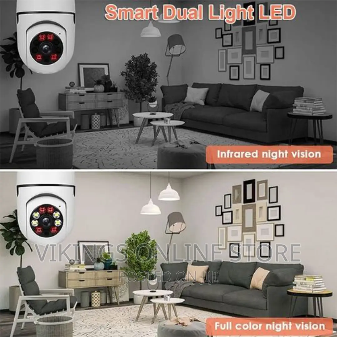 Bulb Light Camera CCTV Home Security IP Wifi Wireless VR 360