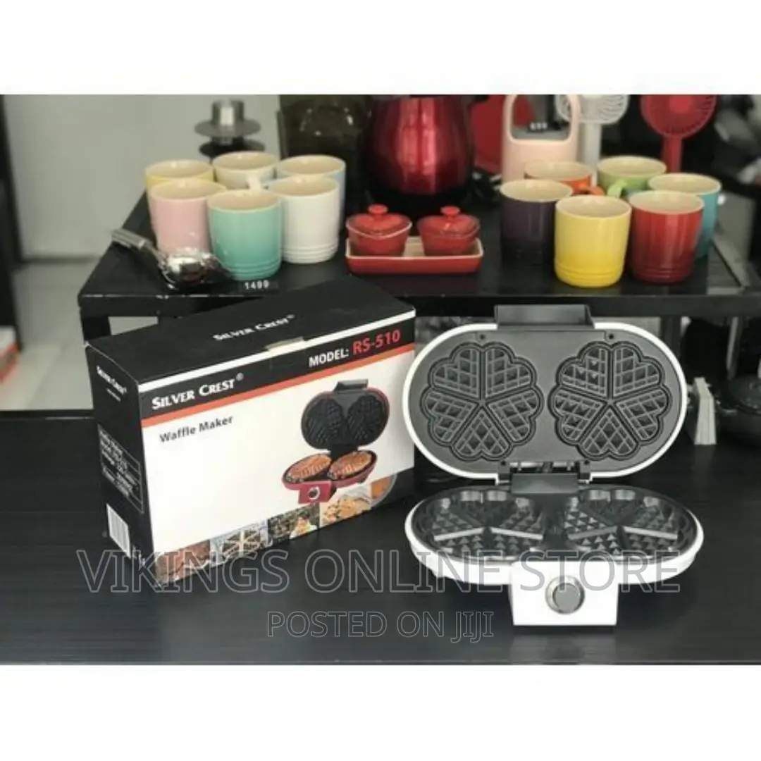 Silver Crest Double Waffle Maker With Mini Heart-Shaped