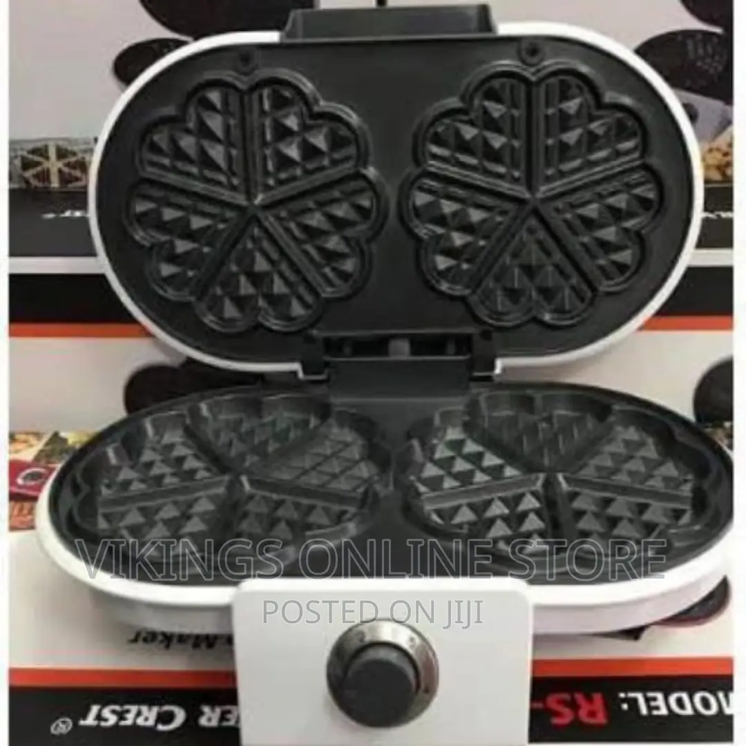 Silver Crest Double Waffle Maker With Mini Heart-Shaped
