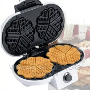 Silver Crest Double Waffle Maker With Mini Heart-Shaped
