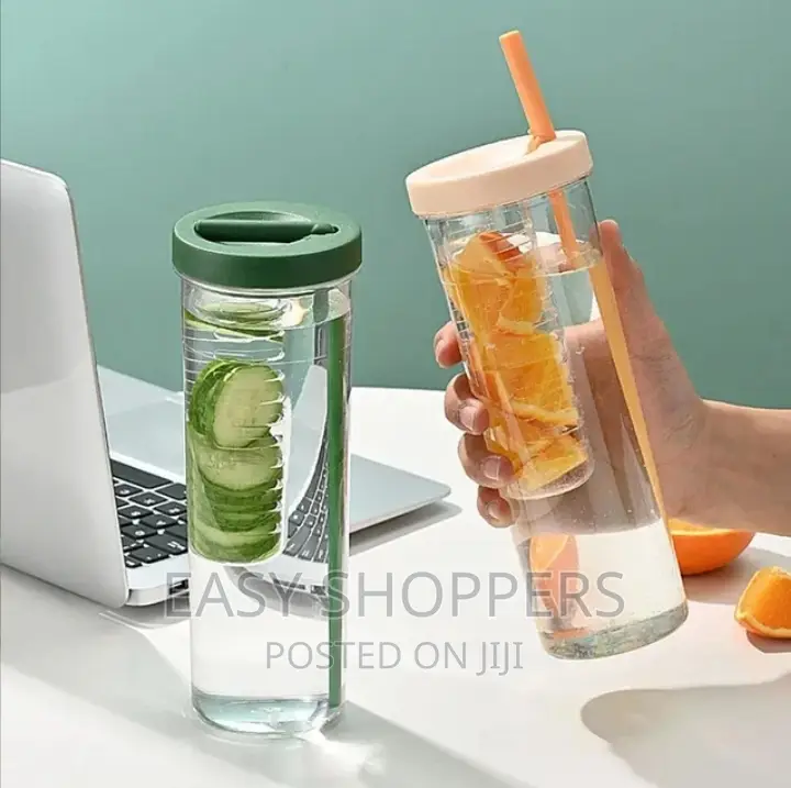 Water Bottle With Straw Fruit Infuser Tea Juice Cup