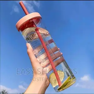 Juice Bottle With Folding Straw Fruit Infuser Tea Juice