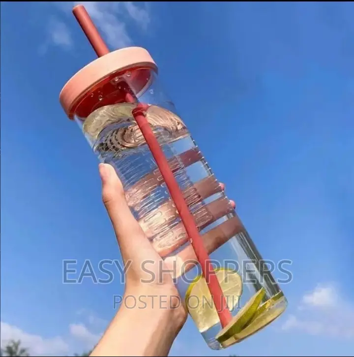 Juice Bottle With Folding Straw Fruit Infuser Tea Juice