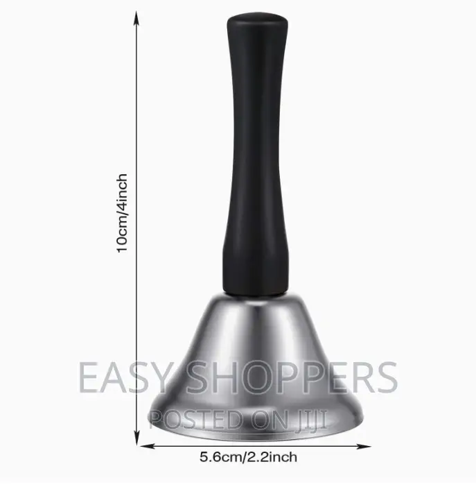 Hand Bells Silver Steel Service Handbells Black Wooden