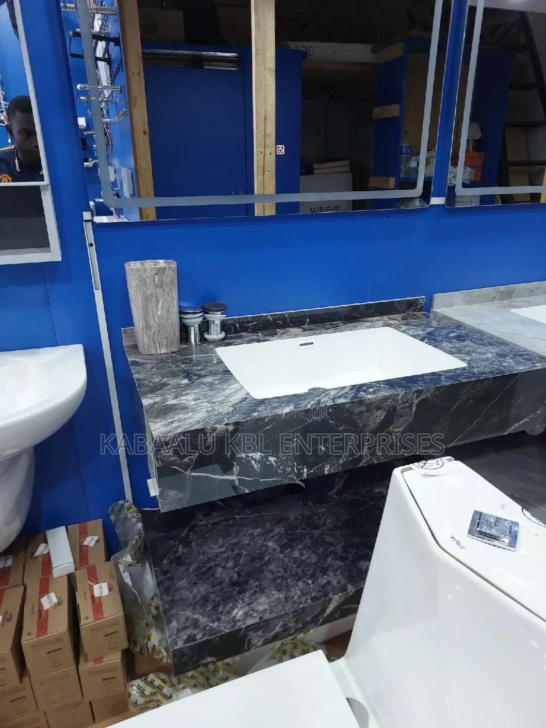 Drawer Basin(Vanity Units) With Marble Worktop Finish