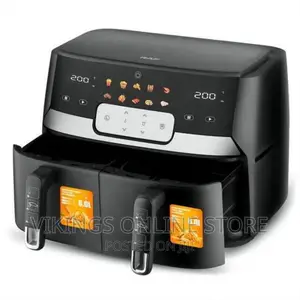 RAF 12L Digital Air Fryer Cooker Dual Baskets -Black