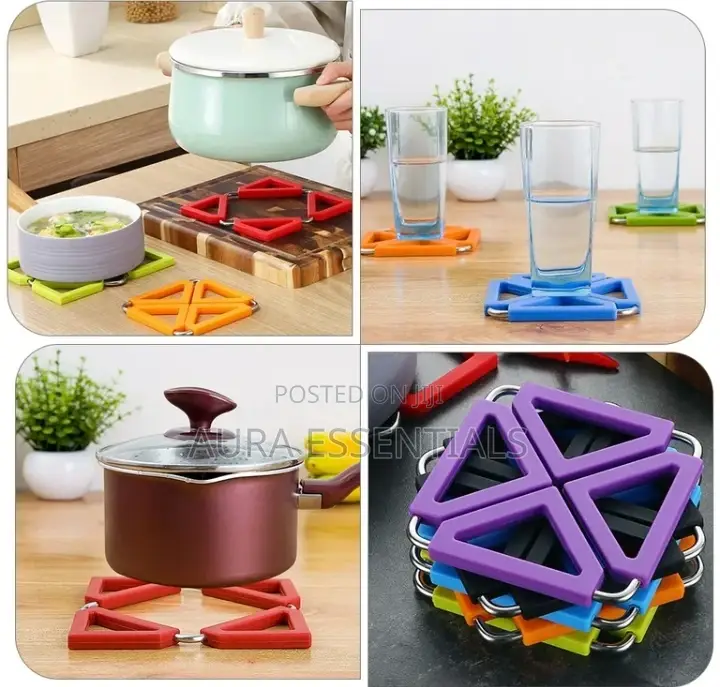 Expandable Hot Pot Holder/ Silicone Trivet Mat
