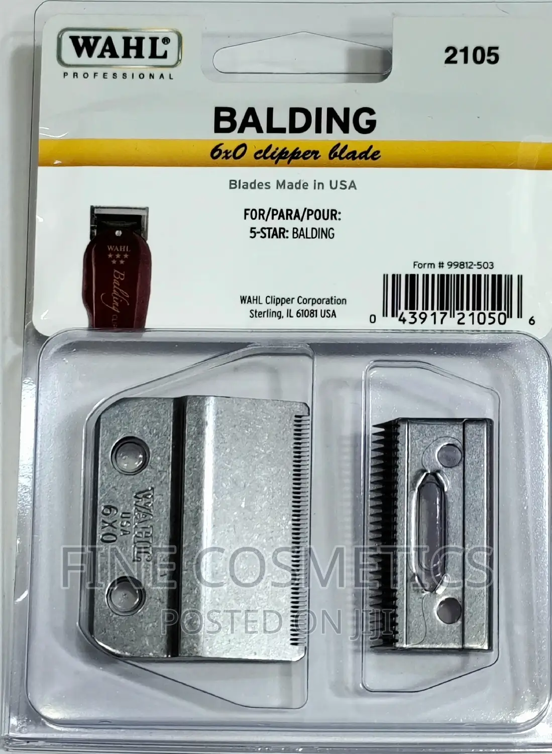 Wahl Balding 6x0 Clipper Blade Replacement for Model 2105