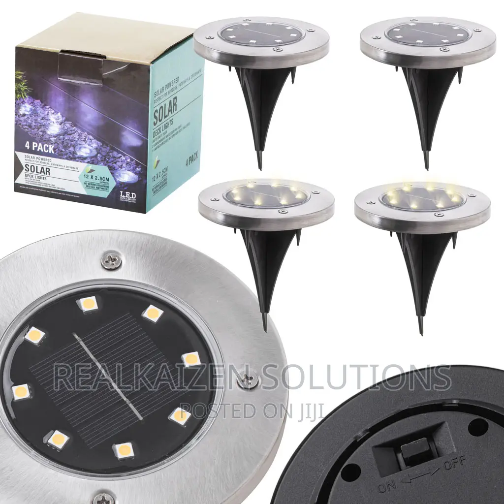 UK Ground Solar Outdoor Garden Deck Lights 4pcs