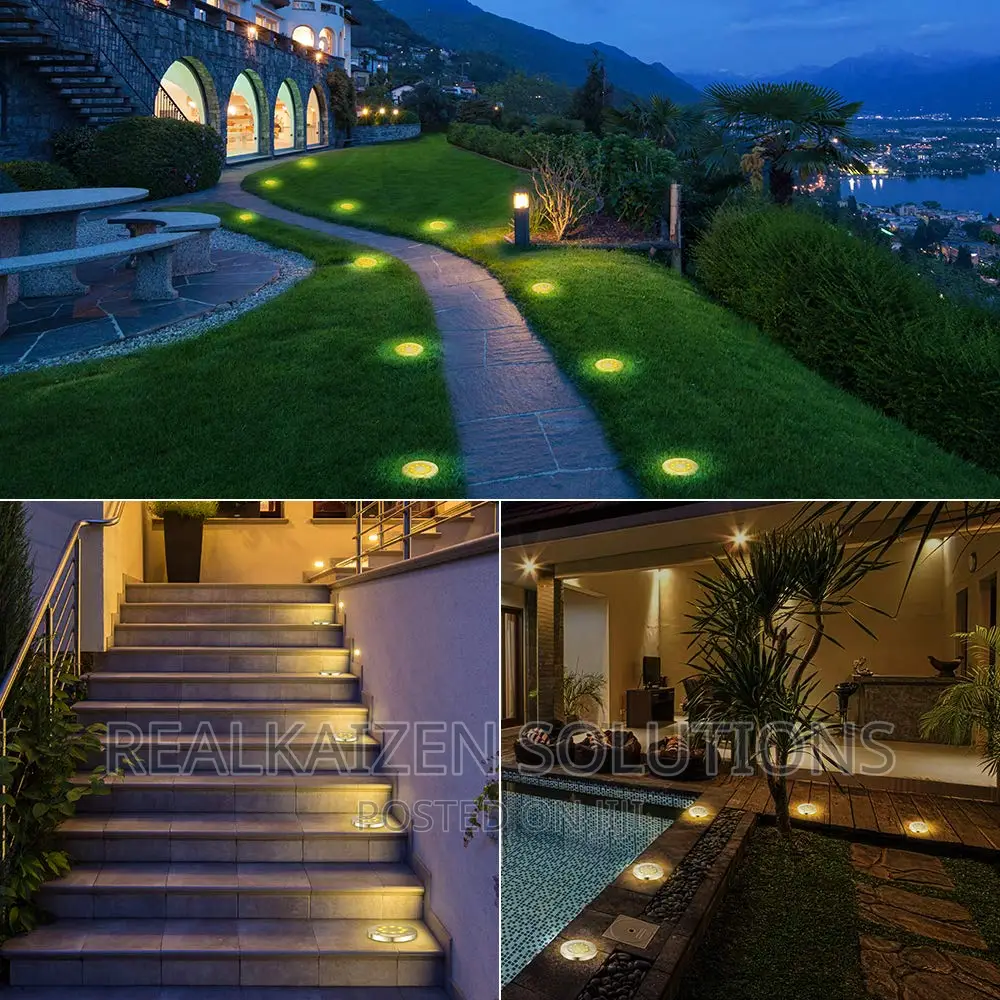 UK Ground Solar Outdoor Garden Deck Lights 4pcs