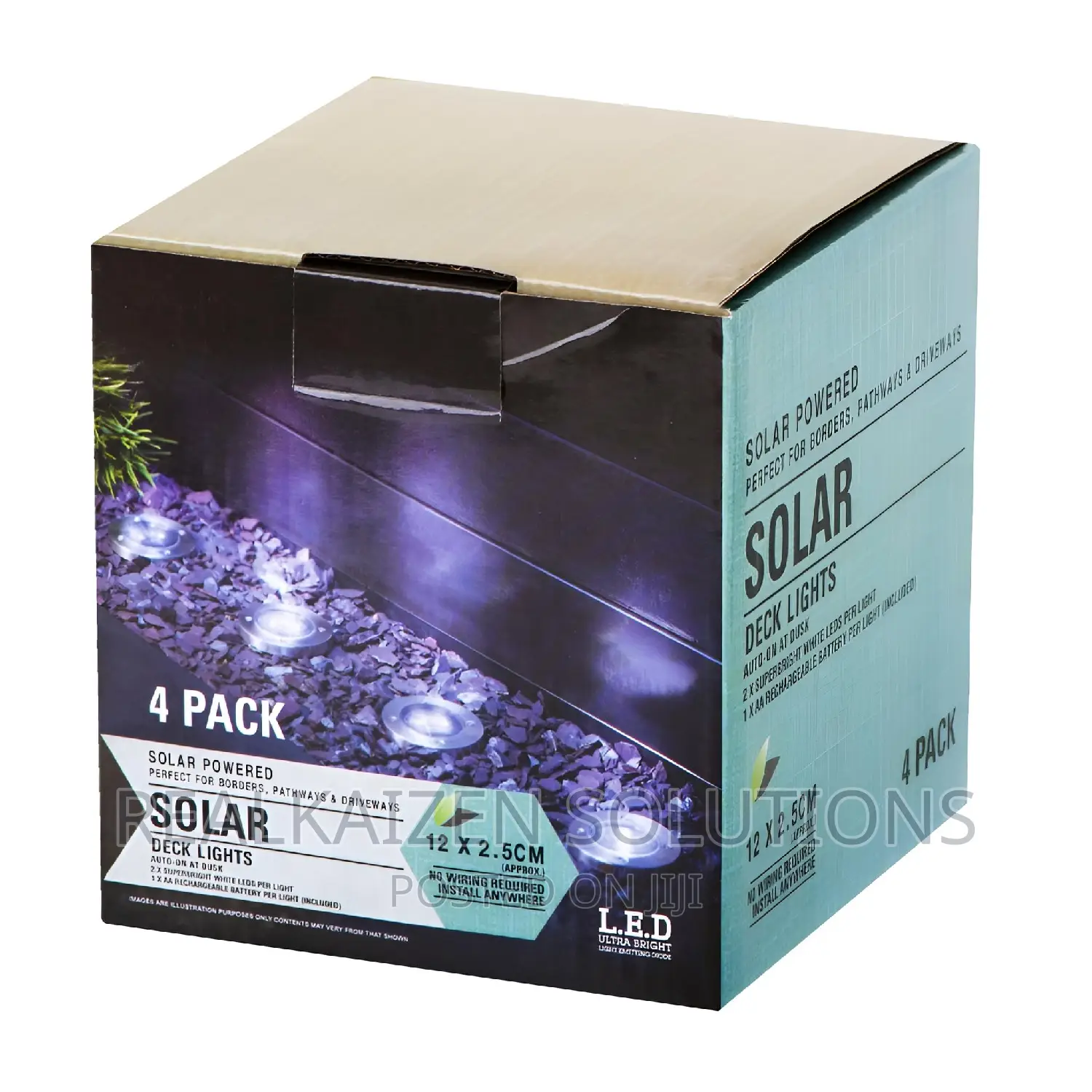 UK Ground Solar Outdoor Garden Deck Lights 4pcs