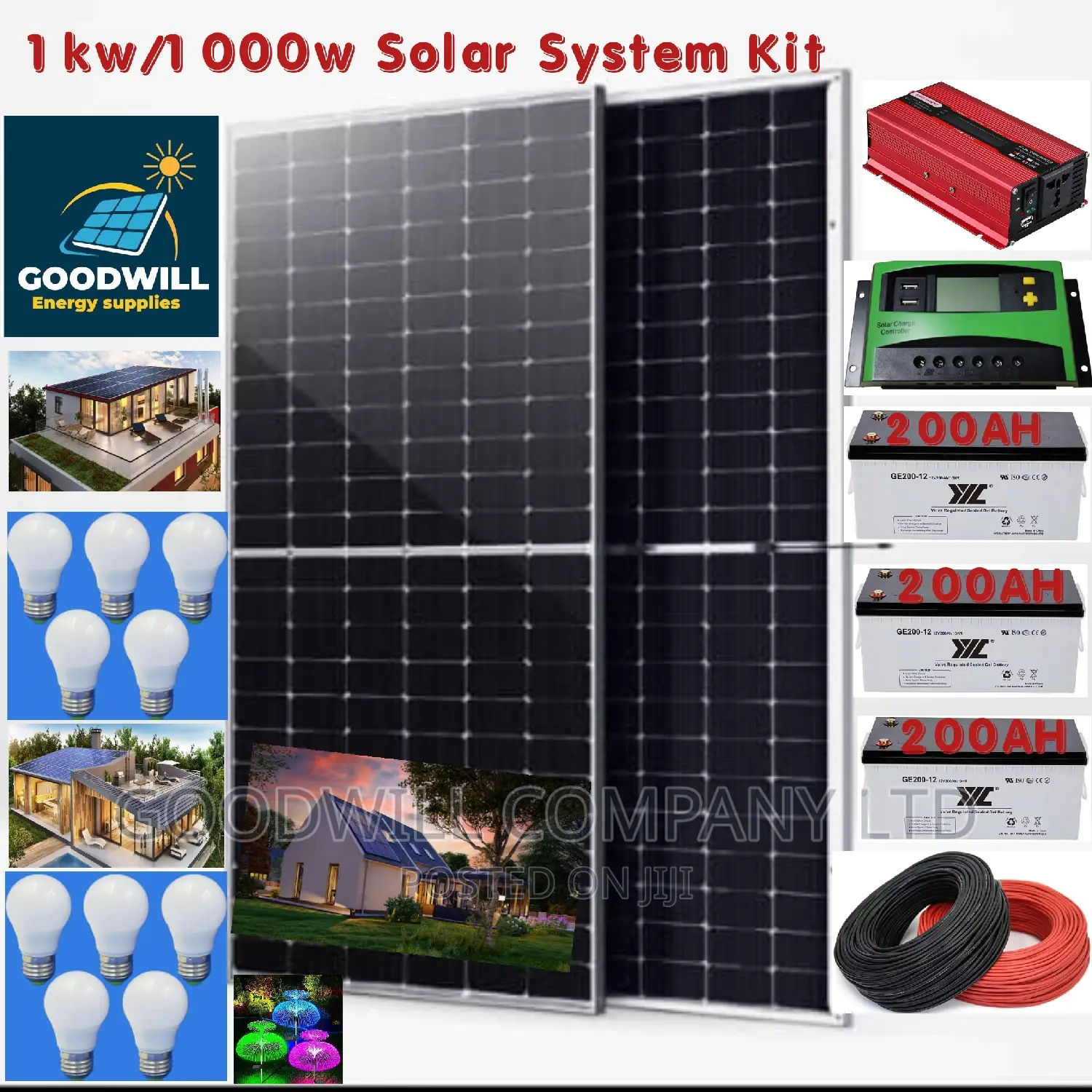1kw / 1000w Solar Kit Full System