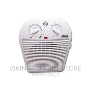 Table Fan Heater With Adjustable Thermostat - White