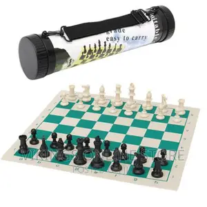 Portable Tournament Size Chess Set Game Gifts Plastic Pieces