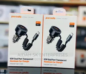 Porodo 60W Transparent Dual Port Car Charger