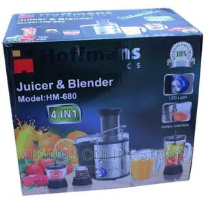 Hoffmans 4 Ln1 Electric Juicer,Blender/Extractor,1.5l-Silver