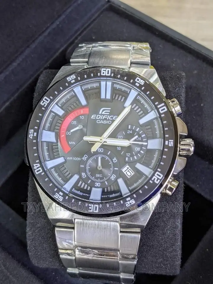 Casio Edifice Black Dial Quartz Analog Chronograph 100M