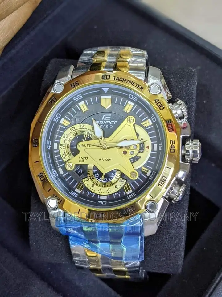 Edifice Casio Casio Ef 550sg 1av Edifice Silver Gold Watch
