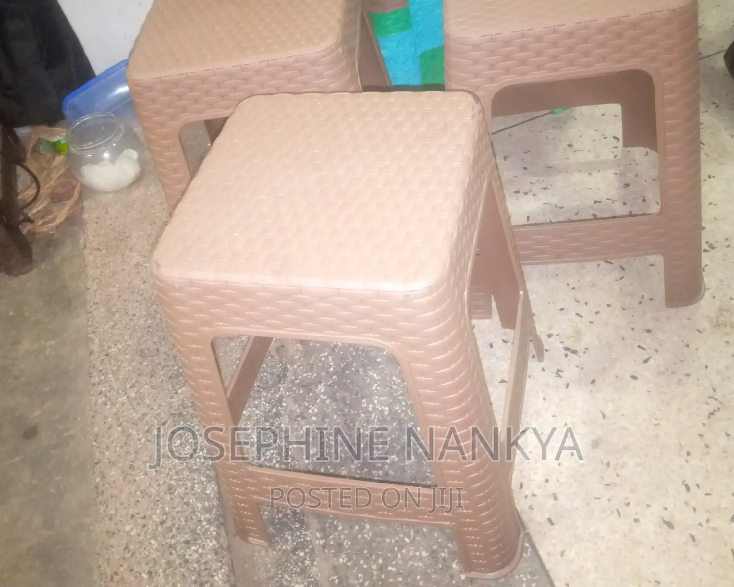 Plastic Stool, Bamboo Design