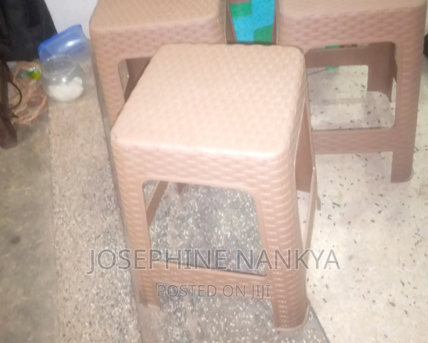 Plastic Stool, Bamboo Design