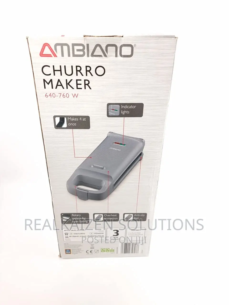 UK AMBIANO Home Countertop Non-Stick Kitchen Churro Maker