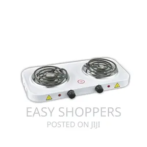 Double Burner Electric Coil Hot Plate - White, Black