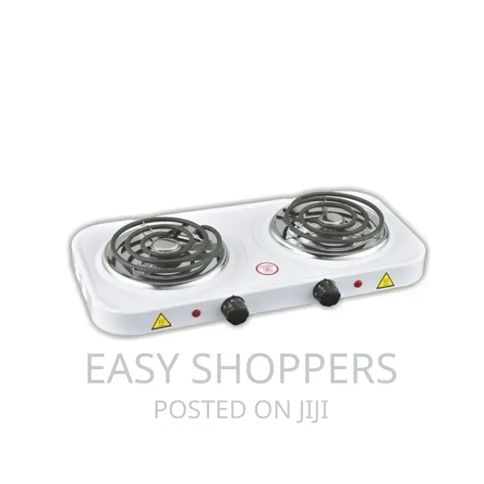 Double Burner Electric Coil Hot Plate - White, Black