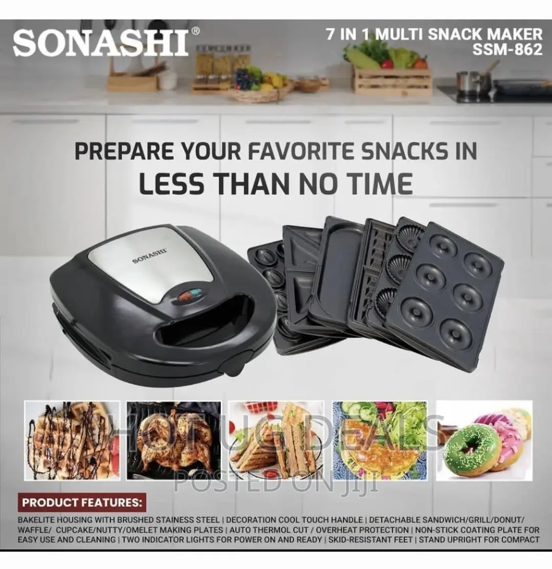 Sonashi 7 In 1snacks Maker Grill Sandwich Donuts Omellete