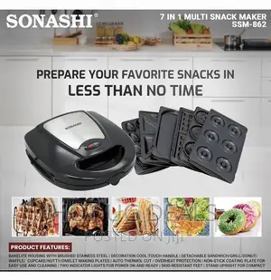 Sonashi 7 In 1snacks Maker Grill Sandwich Donuts Omellete