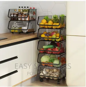 Storage Trolley Cart, Rolling Cart Organizer for Kitchen
