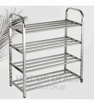 4tier Metallic Shoe Rack-Silver