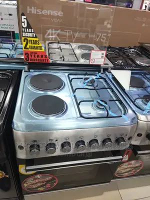 Blueflame Cooker 60by60cm 2 Electric + 2 Gas Burners Silver