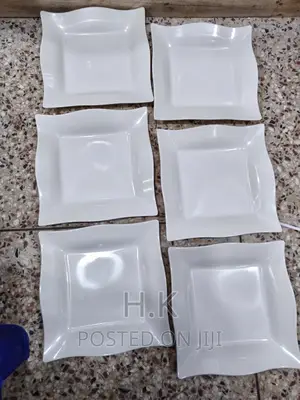 6pcs White Square Melamine Plate