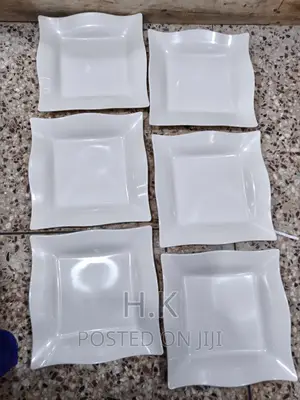 6pcs White Square Melamine Plate